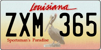 LA license plate ZXM365