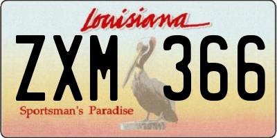 LA license plate ZXM366