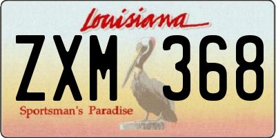 LA license plate ZXM368