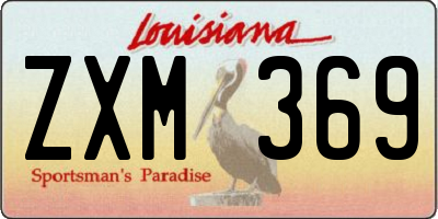 LA license plate ZXM369