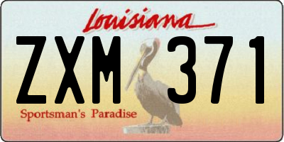 LA license plate ZXM371