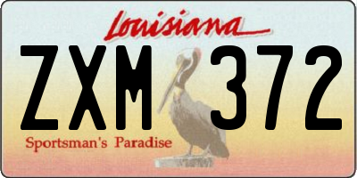 LA license plate ZXM372