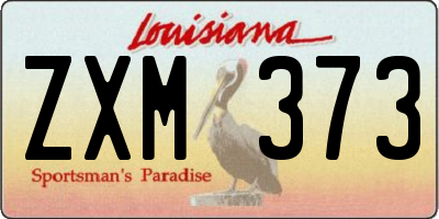 LA license plate ZXM373