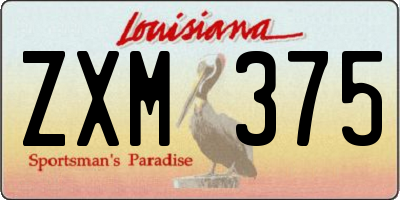 LA license plate ZXM375