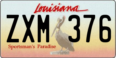 LA license plate ZXM376