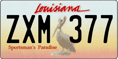 LA license plate ZXM377