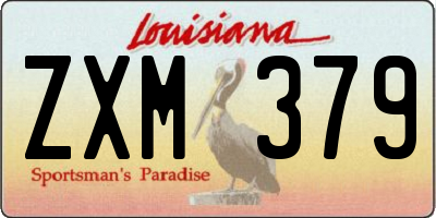 LA license plate ZXM379