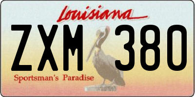 LA license plate ZXM380