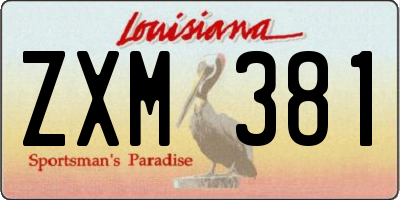 LA license plate ZXM381