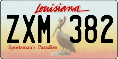 LA license plate ZXM382