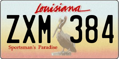 LA license plate ZXM384