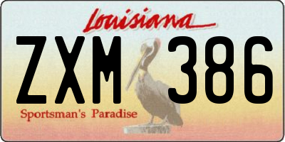LA license plate ZXM386