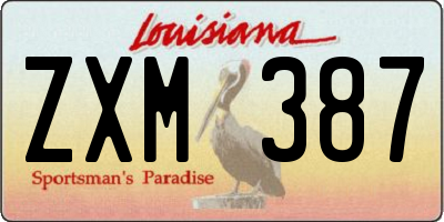 LA license plate ZXM387