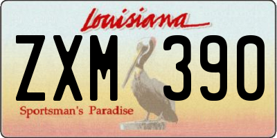 LA license plate ZXM390