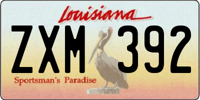 LA license plate ZXM392