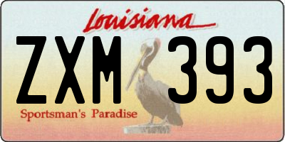 LA license plate ZXM393