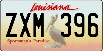 LA license plate ZXM396