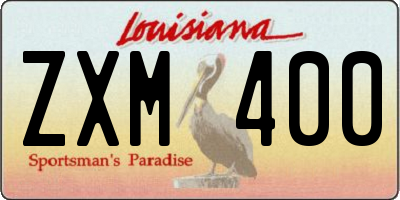 LA license plate ZXM400