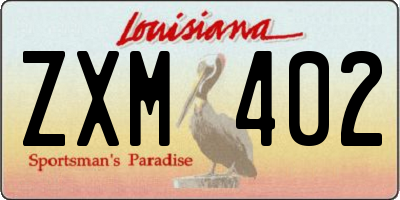 LA license plate ZXM402