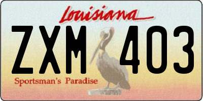 LA license plate ZXM403