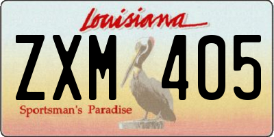 LA license plate ZXM405
