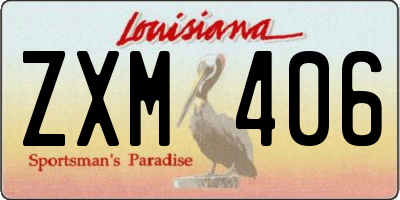LA license plate ZXM406