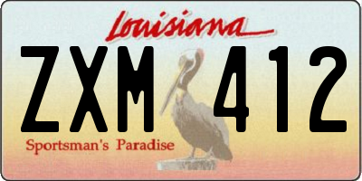 LA license plate ZXM412