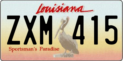 LA license plate ZXM415