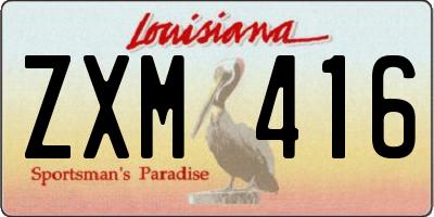 LA license plate ZXM416