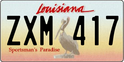 LA license plate ZXM417