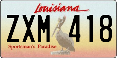 LA license plate ZXM418