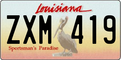 LA license plate ZXM419