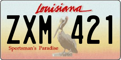 LA license plate ZXM421