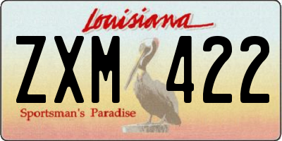 LA license plate ZXM422
