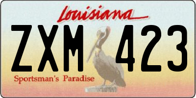 LA license plate ZXM423