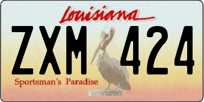 LA license plate ZXM424