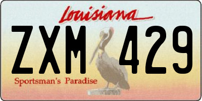 LA license plate ZXM429