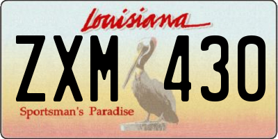 LA license plate ZXM430