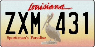 LA license plate ZXM431