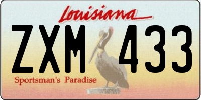 LA license plate ZXM433