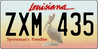 LA license plate ZXM435