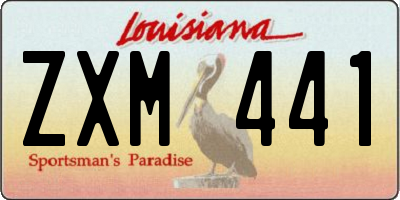 LA license plate ZXM441