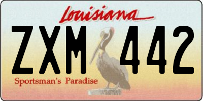 LA license plate ZXM442