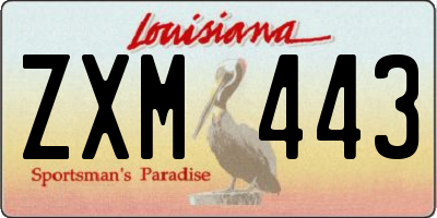 LA license plate ZXM443