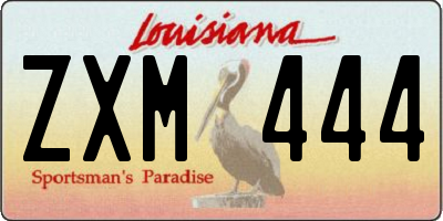 LA license plate ZXM444