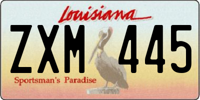 LA license plate ZXM445