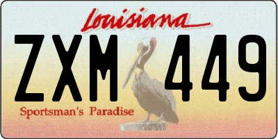 LA license plate ZXM449