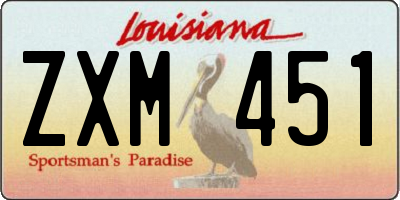 LA license plate ZXM451
