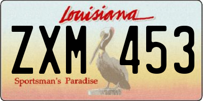 LA license plate ZXM453