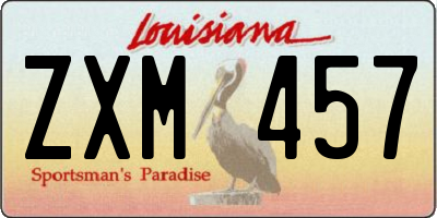 LA license plate ZXM457